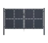 Tidyard Cancello,per Recinzione,da Giardino,in Acciaio,Antracite,300x225 cm,Cancello Doppia Anta,Cancello da Giardino,Cancello Metallo,Cancello Acciaio,Cancello per Esterno