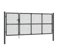 Tidyard Cancello,per Recinzione,da Giardino,in Rete Acciaio Zincato,Antracite,350x175 cm,Cancello Doppia Anta,Cancello da Giardino,Cancello Metallo,Cancello Acciaio,Cancello per Esterno