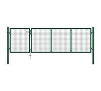 Tidyard Cancello,per Recinzione,da Giardino,in Rete Acciaio Zincato,Verde,350x150 cm,Cancello Doppia Anta,Cancello da Giardino,Cancello Metallo,Cancello Acciaio,Cancello per Esterno
