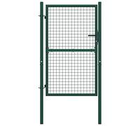 Tidyard Cancello,Singolo,per Recinzione,da Giardino,in Acciaio,Verde,100x150 cm,Cancello Singolo,Cancello da Giardino,Cancello Metallo,Cancello Acciaio,Cancello per Esterno