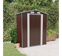 Tidyard Capanno da Giardino,Casetta,Capanno,Capanno per Attrezzi,Casetta in Metallo,Casetta per Attrezzi,Casetta da Giardino in Metallo Marrone Scuro 192x108x223 cm in Acciaio Zincato