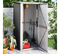 Tidyard Capanno da Giardino,Casetta,Casetta per Attrezzi,Capannone per Esterni,Capanno per Attrezzi,Casetta in Metallo,Casetta da Giardino in Metallo Antracite 118,5x97x209,5 cm in Acciaio Zincato