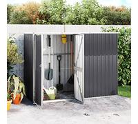 Tidyard Capanno per Attrezzi,Casetta in Metallo,Capanno da Giardino per Esterni,Capanno Attrezzi Casetta per Attrezzi,Casetta da Giardino in Metallo, Antracite 225x89x161 cm Acciaio Zincato