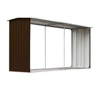 Tidyard Capannone,Capanno,Casetta,Porta Legna,da Giardino,Esterno,in Acciaio Zincato,Marrone,330x92x153 cm,Legnaia da Giardino,Esterno,in Acciaio,Metallo,Portalegna da Giardino in Acciaio