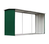 Tidyard Capannone,Capanno,Casetta,Porta Legna,da Giardino,Esterno,in Acciaio Zincato,Verde,330x92x153 cm,Legnaia da Giardino,Esterno,in Acciaio,Metallo,Portalegna da Giardino in Acciaio