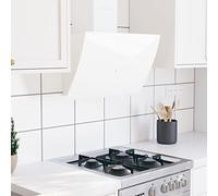 Tidyard Cappa,Aspirante,per Cucina,da Parete,a Muro,in Acciaio e Vetro Temperato,Bianco,60 cm,180 W,Capa Aspirente 60 cm,Cappa da Cucina 60 cm,Cappa in Vetro e Acciaio