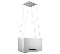 Tidyard Cappa da Cucina ad Isola Sospesa LCD con Sensore 55 cm Acciaio Argento/Nero