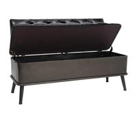 Tidyard Cassapanca con schienale in similpelle, nera 110 cm, per camera da letto o ingresso