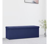 Tidyard Cassapanca Pieghevole Blu in Simil Lino,Panca Portaoggetti Pieghevole,Panche Contenitore per Ingresso,Ottomane per Camerette,Contenitore Portaoggetti,Pouf Cassapanca,Panca Ingresso