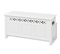 Tidyard Cassapanca, stile barocco, MDF bianca, per camera da letto