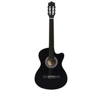 Tidyard Chitarra Acustica Western con 6 Corde 38" in Legno di Taglio Legno Chiaro/Nero/Blu