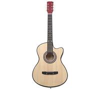 Tidyard Chitarra Acustica Western con 6 Corde 38" in Legno di Taglio Legno Chiaro/Nero/Blu