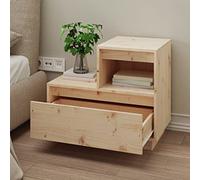 Tidyard Comodini Moderni 2pz, Comodino con Cassetti, Tavolino per Camera da Letto, Set 2 Comodini, 60x34x51 cm, Legno Massello di Pino