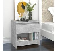 Tidyard Comodino Grigio Cemento,Comodini Camera da Letto Moderni,Comodini Moderno,Comodino con Cassetti,Tavolini Bassi,Tavolino per la Camera da Letto,Tavolino da Letto 40x30x39 cm Truciolato