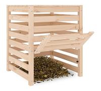 Tidyard Compostiera,Composter,Compostiera da Giardino Legno,Compostiere in Legno,Contenitore per Compost,Raccogli Rifiuti da Giardino,Foglie,Erbacce,63,5x63,5x77,5 cm,in Legno Massello di Pino