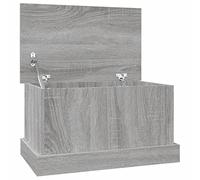 Tidyard Contenitore Portaoggetti, Box Baule Multiuso, Cassapanca in Legno Multistrato, da Interno, ,Grigio Sonoma 50x30x28 cm