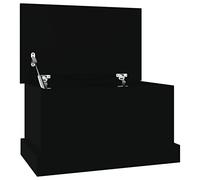 Tidyard Contenitore Portaoggetti,Contenitore Box,Baule Multiuso,Cassapanca Contenitore in Legno,Baule Contenitore da Interno,Cassapanca Baule in Legno,Nero 50x30x28 cm Legno Multistrato