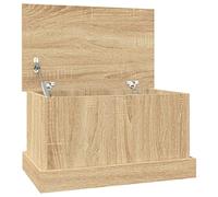 Tidyard Contenitore Portaoggetti,Contenitore Box,Baule Multiuso,Cassapanca Contenitore in Legno,Baule Contenitore da Interno,Cassapanca Baule in Legno,Rovere Sonoma 50x30x28 cm Legno Multistrato