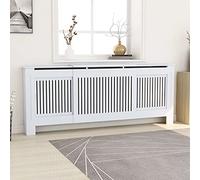 Tidyard Copertura per Radiatore Bianco,Copertura per Termosifone,Copri Termosifone,Copritermosifone in MDF Copertura per Il Termosifone Protezione Radiatore,Lunghezza Regolabile 142-205 cm