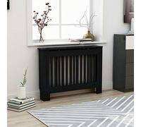 Tidyard Copertura per Radiatore Nero,Copertura per Termosifone,Copri Termosifone,Copritermosifone in MDF Copertura per Il Termosifone Protezione Radiatore 112x19x81 cm