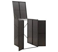 Tidyard Copribidone Singolo,per 1 Cassonetto,Copribidoni,Copribidone Spazzatura,da Giardino Esterno,Copri Bidone Rifiuti da Giardino,CopriBidoni per Pattumiera,Nero 70x80x117 cm in Polyrattan