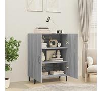 Tidyard Credenza 2 Ante Grigio Sonoma 70x34x90 cm, Credenza Classica,Credenza Soggiorno Cucina,Credenze e Buffet,Armadietto,Mobile Madia,Credenza Cucina in Legno Multistrato
