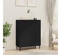 Tidyard Credenza 2 Ante Nera 70x34x90 cm, Credenza Classica,Credenza Soggiorno Cucina,Credenze e Buffet,Armadietto,Mobile Madia,Credenza Cucina in Legno Multistrato