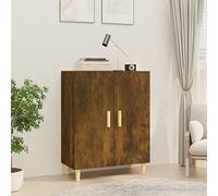 Tidyard Credenza 2 Ante Rovere Fumo 70x34x90 cm, Credenza Classica,Credenza Soggiorno Cucina,Credenze e Buffet,Armadietto,Mobile Madia,Credenza Cucina in Legno Multistrato