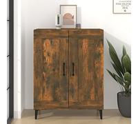 Tidyard Credenza 2 Ante Rovere Fumo,Credenza Soggiorno Cucina,Mobile Credenza Cucina,Credenze e Buffet,Armadio da Cucina,Mobiletto Multiuso,Armadio con Ripiani 69,5x34x90 cm in Legno Multistrato