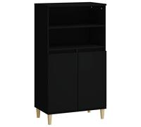Tidyard Credenza,Armadietto,Libreria,Credenze Moderna,Credenza Cucina Salvaspazio,Mobile Buffet,Tavolo da Buffet,Mobiletto Multiuso,in Legno Multistrato Nero 60x36x110 cm