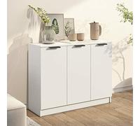 Tidyard Credenza Bianco,Armadietto,Credenza da Cucina,Credenza Cucina Salvaspazio,Credenze Moderna,con Ante,Armadio da Cucina,Mobile Buffet in Legno Multistrato Bianco 90,5x30x70 cm