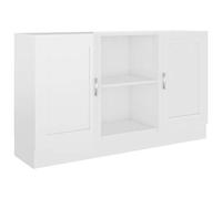 Tidyard Credenza Bianco Lucido 120x30,5x70 cm in Truciolato,Dotata di 2 Scomparti e 2 Ante