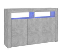Tidyard Credenza con Luci LED,Mobile Credenza Cucina,Credenza Moderna,Mobiletto Multiuso,Credenze e Buffet,Armadio,Armadietto,Credenza da Buffet,Mobile da Soggiorno,Grigio Cemento 115,5x30x75 cm