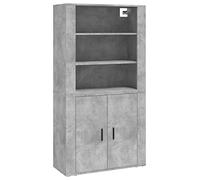 Tidyard Credenza Grigio Cemento in Legno Multistrato,Credenza Soggiorno Cucina,Arredamento da Cucina,Credenza Alta per Cucina,Credenza Combinato,Armadio Sospeso+Mobile Credenza,Convenienza Madia