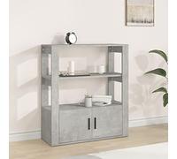Tidyard Credenza Grigio Cemento,Mobile Credenza Cucina,Credenze e Buffet,Armadio da Cucina,Armadietto,Credenza Moderna,Credenza Soggiorno Cucina,Mobiletto Multiuso 80x30x90 cm in Legno Multistrato