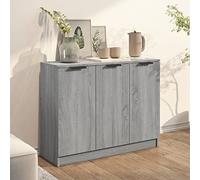 Tidyard Credenza Grigio Sonoma,Armadietto,Credenza da Cucina,Credenza Cucina Salvaspazio,Credenze Moderna,con Ante,Armadio da Cucina,Mobile Buffet in Legno Multistrato 90,5x30x70 cm