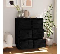 Tidyard Credenza in Legno,Mobiletto Laterale,Armadio con Ante,Credenze e Buffet,Credenza Cucina,Armadio da Cucina,Credenza Soggiorno,Mobiletto Multiuso,Armadietto,Comodino 2 pz,Nera 32x34x75 cm