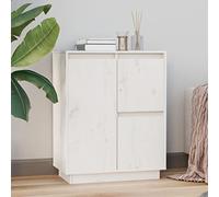 Tidyard Credenza in Legno,Mobiletto Laterale,Armadio con Ante,Credenze e Buffet,Credenza Cucina,Armadio da Cucina,Credenza Soggiorno,Mobiletto Multiuso,Armadietto,Comodino,Bianca 60x34x75 cm