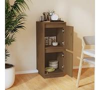 Tidyard Credenza in Legno,Mobiletto Laterale,Armadio con Ante,Credenze e Buffet,Credenza Cucina,Armadio da Cucina,Credenza Soggiorno,Mobiletto Multiuso,Armadietto,Comodino,Marrone Miele 31,5x34x75 cm