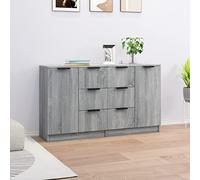 Tidyard Credenze Moderna 2 pz Grigio Sonoma,Credenza Soggiorno Cucina,Armadio,Multifunzione,Arredamento da Cucina,Mobile Credenza,Credenze e Buffet,Tavolo Ingresso Soggiorno 60x30x70 cm in Legno