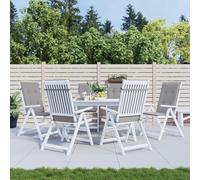 Tidyard Cuscini per sedia da giardino, set di 6 pezzi grigio 120x50x3cm in poliestere, con design universale e corde di fissaggio, per arredamento esterno