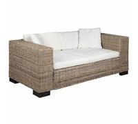 Tidyard Divano a 2 posti, 7 pezzi, in rattan naturale, per terrazzo