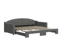 Tidyard Divano letto estraibile, versatile comodo tessuto grigio scuro 100x200, struttura in legno e metallo, per massimizzare spazio e accogliere ospiti
