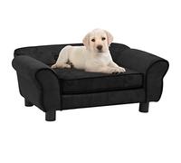 Tidyard Divano per Cani,Divano per Animali,Divanetto Cuccia per Animali,Divanetto Relax per Cani,Letto per Cani Grande Nero 72x45x30 cm in Peluche