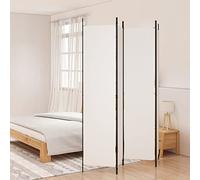 Tidyard Divisorio a 4 Pannelli,Divisore per Ambienti,Paravento Separè per Interni,Paravento Pieghevole Schermo Separatore Ambienti Interni Protezione Privacy Bianco 200x220 cm in Tessuto
