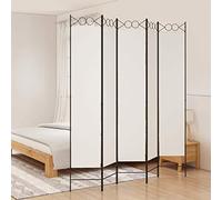 Tidyard Divisorio a 5 Pannelli,Divisore per Ambienti,Paravento Separè per Interni,Paravento Pieghevole Schermo Separatore Ambienti Interni Protezione Privacy Bianco 200x220 cm in Tessuto