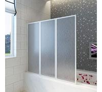 Tidyard Doccia da Bagno a Parete 117 x 120 cm 3 Pannelli Pieghevoli,Porta Doccia Moderno Design