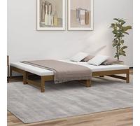 Tidyard Dormeuse Estraibile, Divano Letto 2 Posti, Legno Massello di Pino Miele, 90x190 cm