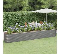 Tidyard Fioriera da Giardino,Vasi,Vaso Giardino,Fioriera da Esterno Grande,Vaso per Orto Rialzato,Letto Rialzato da Giardino,Fioriera in Metallo Acciaio Verniciato a Polvere 440x80x68 cm Grigio