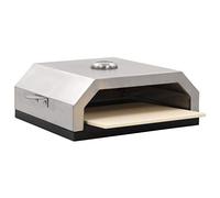 Tidyard Forno Pizza con Piastra Ceramica e Griglia Cromata, Per Barbecue a Gas o Carbone, Nero e Argento